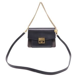 Givenchy Small GV3 Flap Shoulder Bag in Black Leather